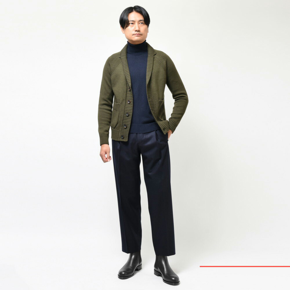ZANONE（ザノーネ）5ゲージウールショールカラーニットカーディガン