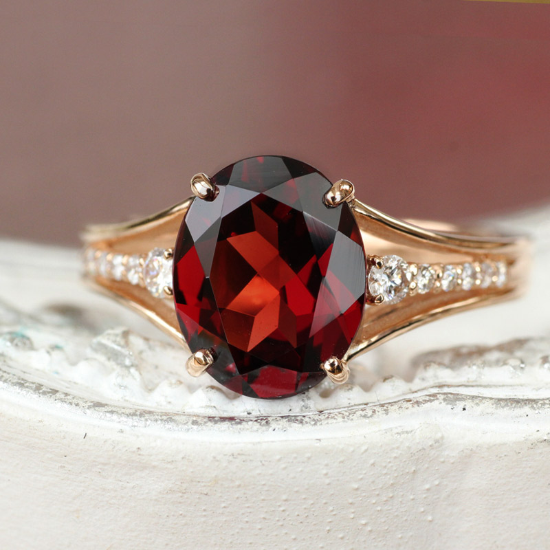 楽天市場】K18ピンクゴールド ガーネット ダイヤモンド リング