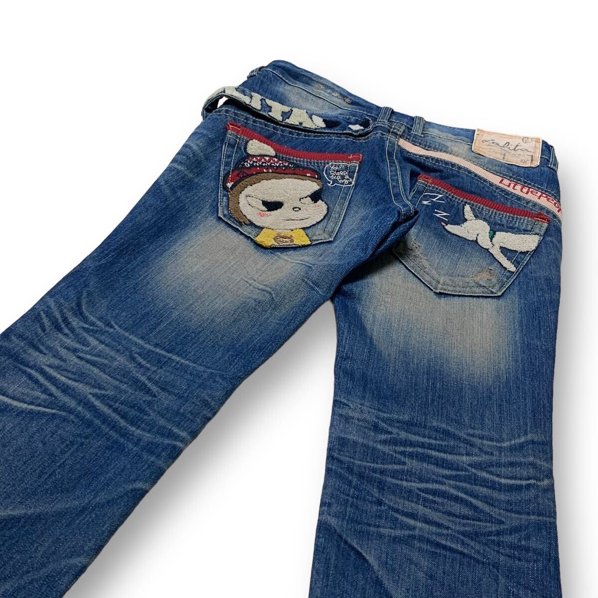 ロリータジーンズ LOLITA JEANS 希少 奈良美智 コラボ ワッペン刺繍 S