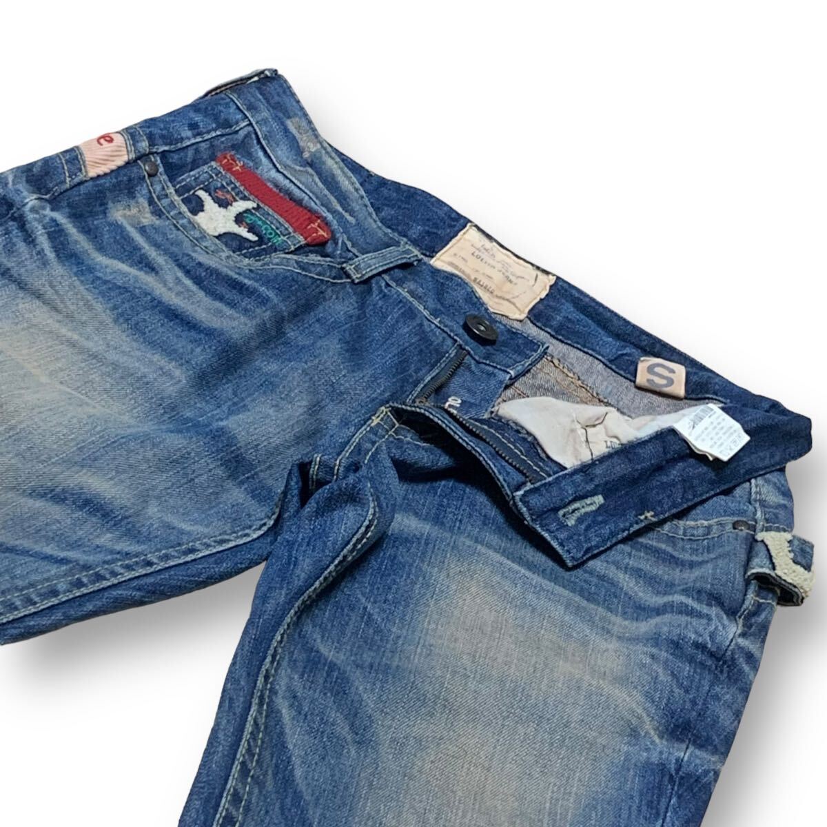 ロリータジーンズ LOLITA JEANS 希少 奈良美智 コラボ ワッペン刺繍 S