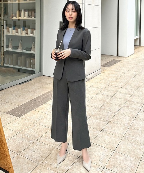 選べる4タイプ洗えるベーシックビジネススーツ セミワイドパンツセット