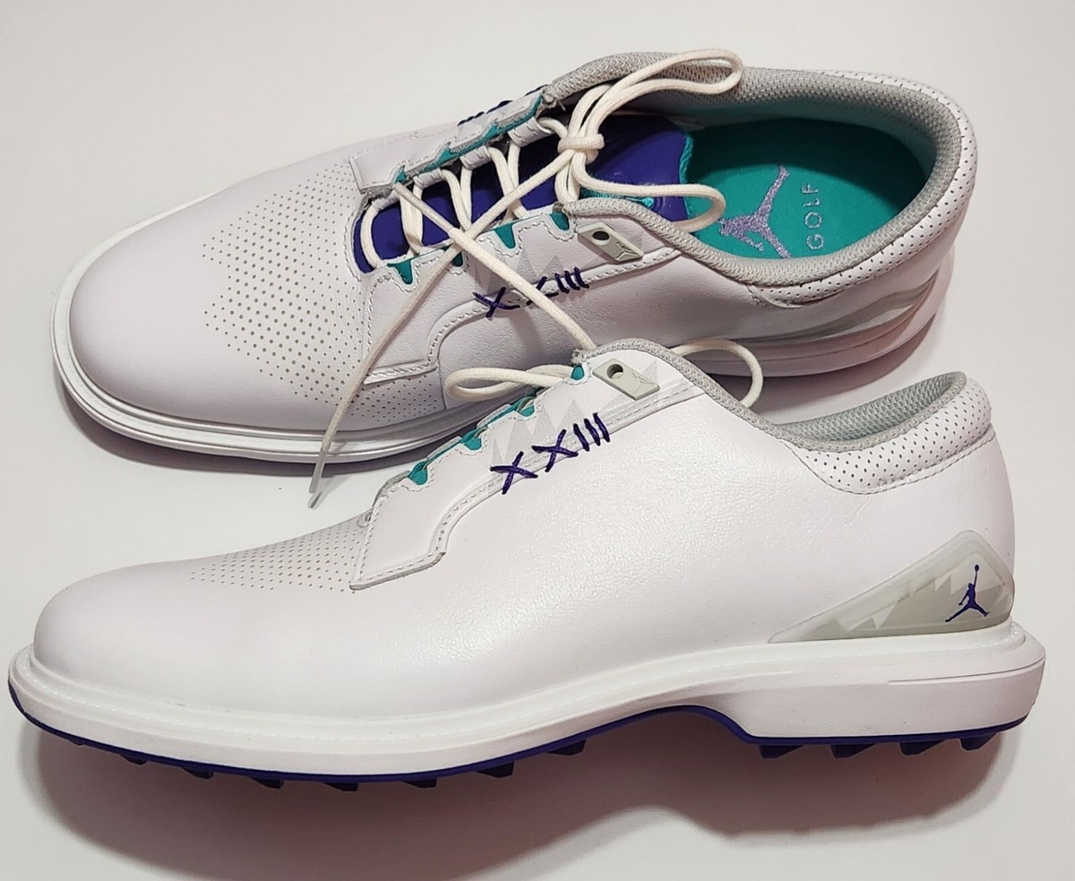 New Jordan ADG 5 Golf White Grape Ice Emerald Size 9.5 (FQ6642 100