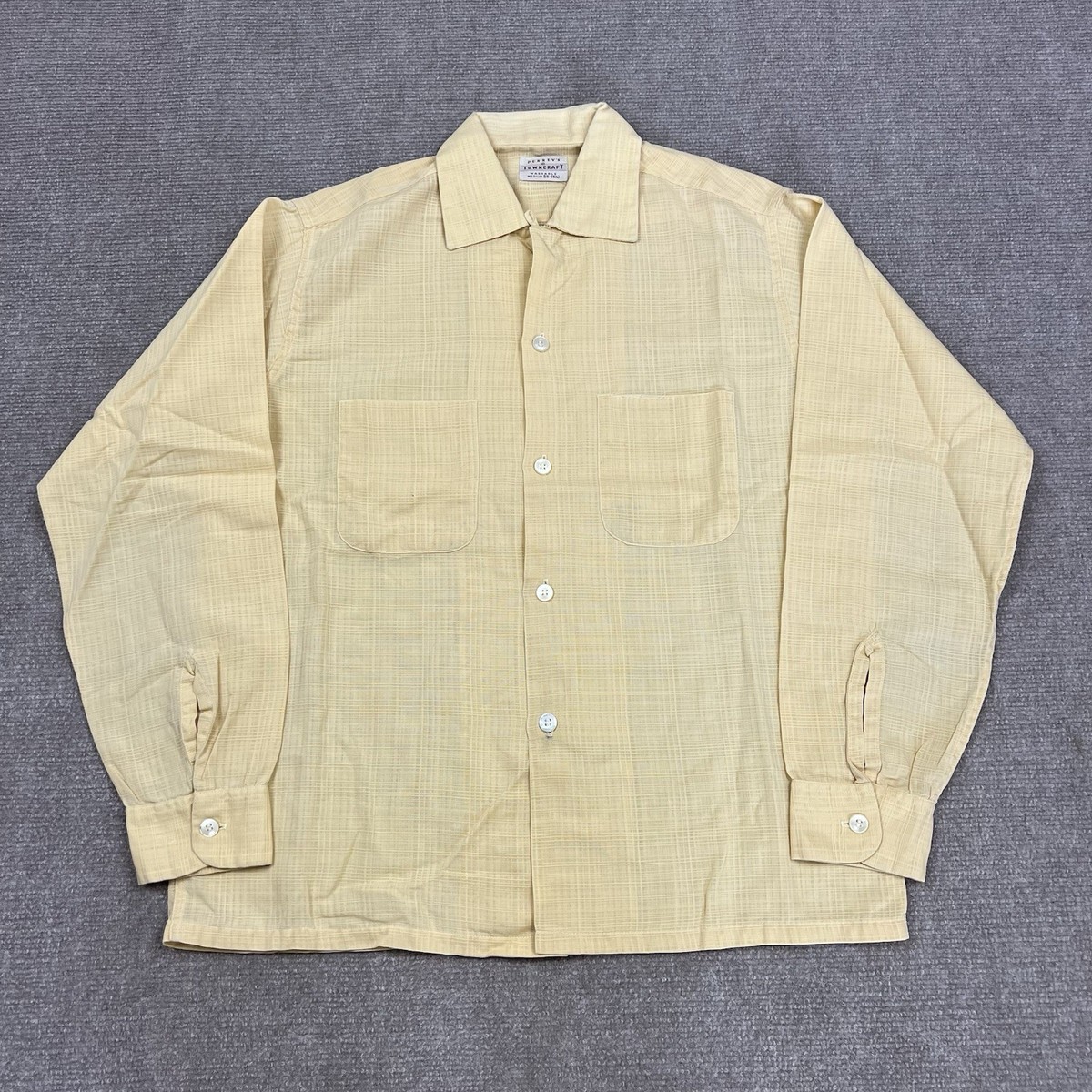 Vintage 50s Penneys Towncraft Loop Collar Button Up Shirt Mens