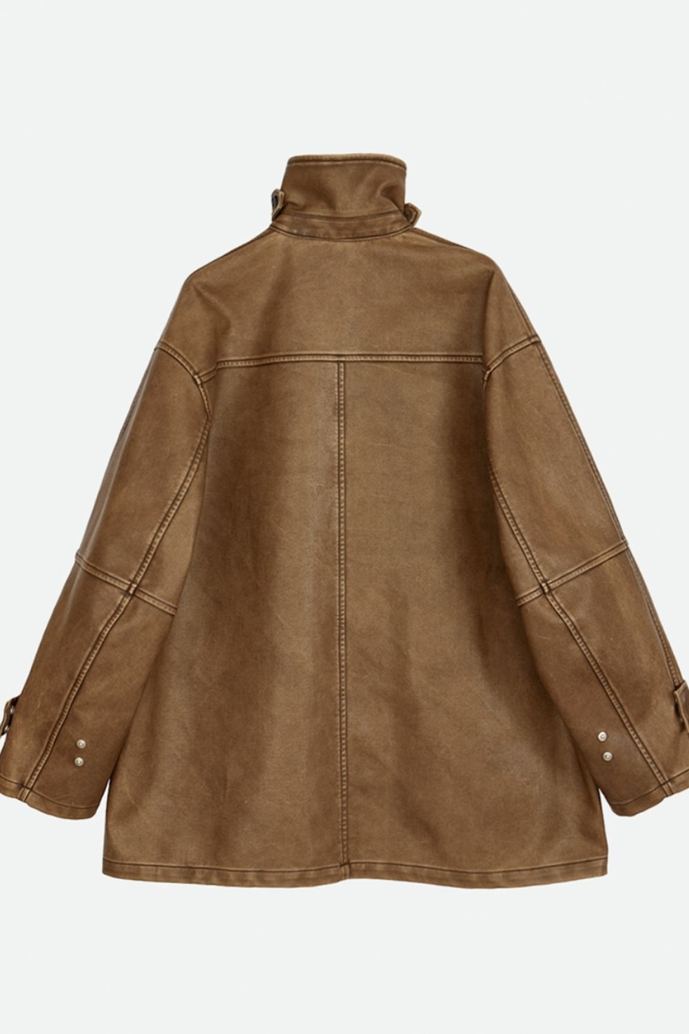 NOUNLESS - CRASH FAKE LEATHER JACKET (CHOCO) / クラッシュフェイク