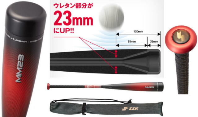 MM23 84cm 740g 一般軟式用バット SSK 赤/黒 楽天市場】エスエスケイ
