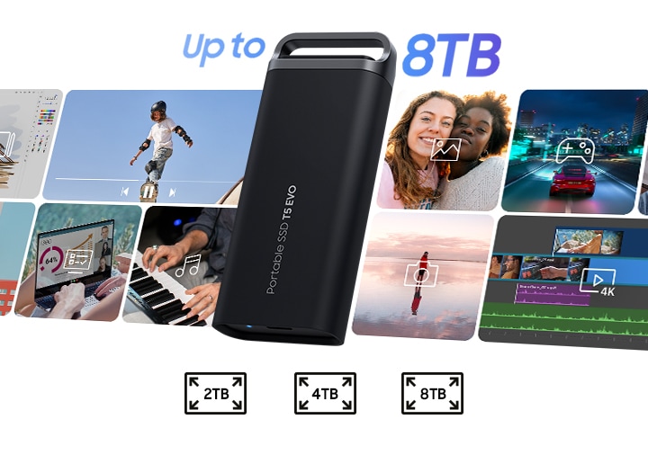 Portable SSD T5 EVO USB 3.2 Gen - 8 TB, Black | Samsung Gulf