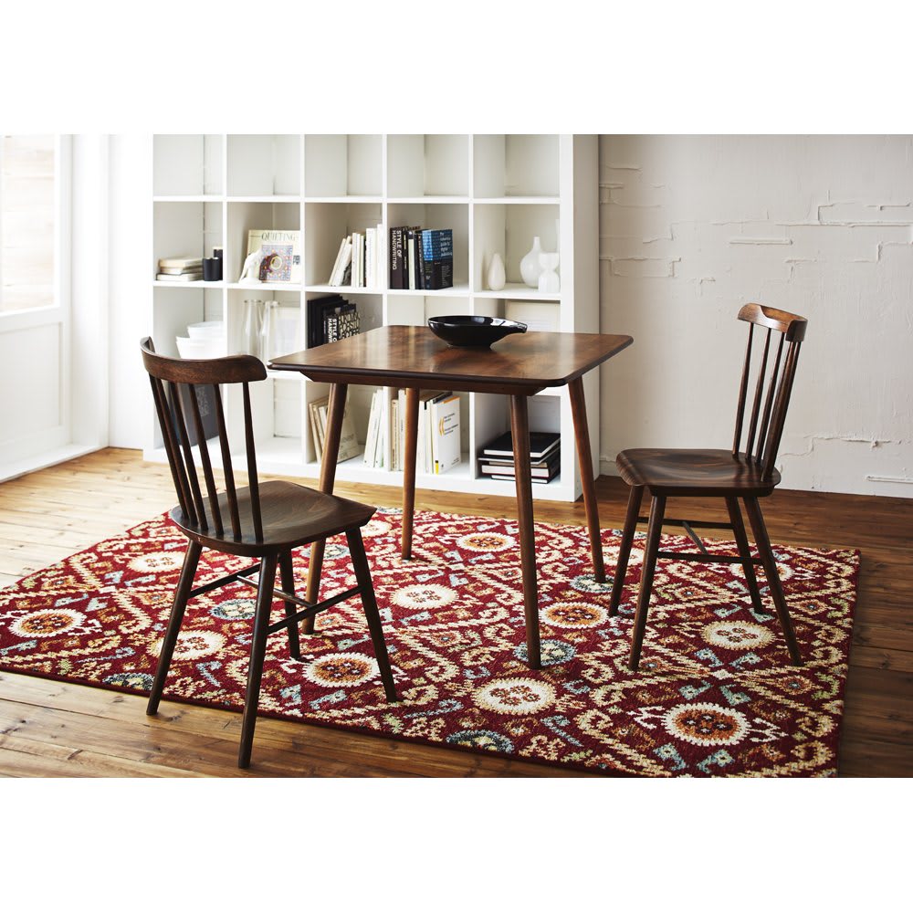 アンティーク風テーパーダイニングテーブル 正方形 幅80cm×80cm