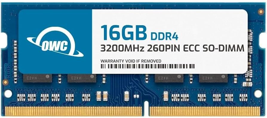 OWC 16GB DDR4 3200MHz PC4-25600 CL22 1RX8 ECC Unbuffered SODIMM