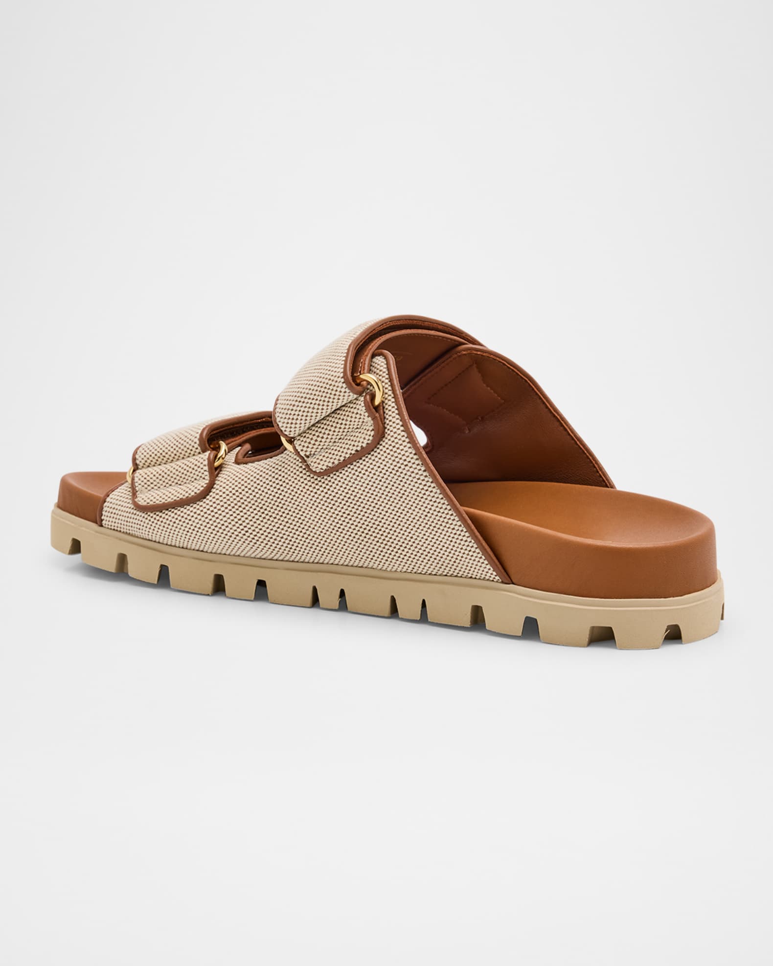 Miu Miu Canvas Dual-Grip Comfort Sandals | Neiman Marcus