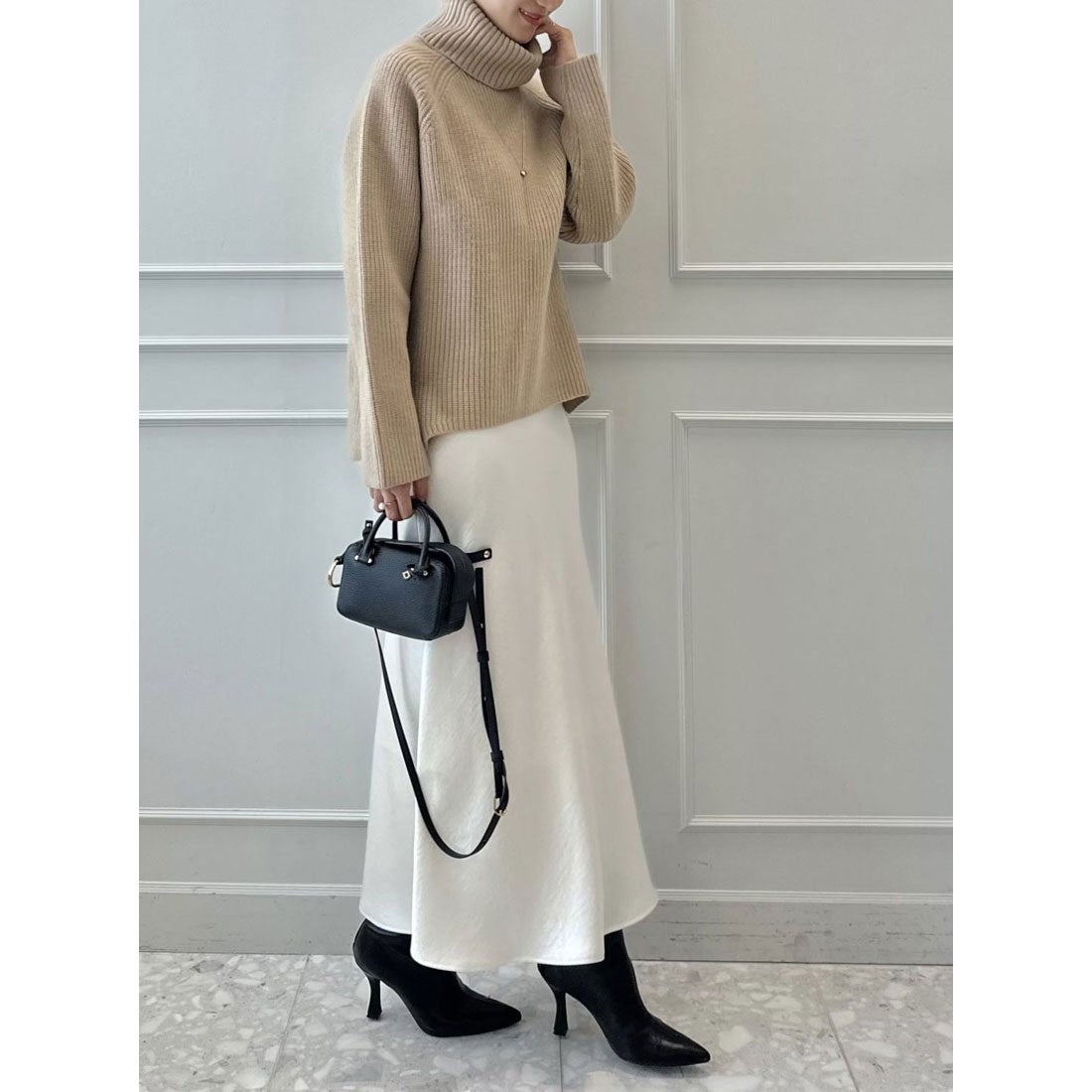 アニュアンス anuans ウールカシミヤラグランタートルニットプル