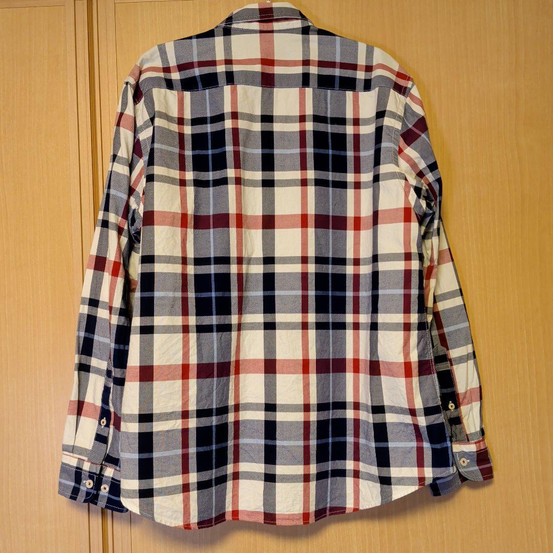 チェック柄 長袖シャツ ネイビー レッド ブラックレーベル サイズ4
