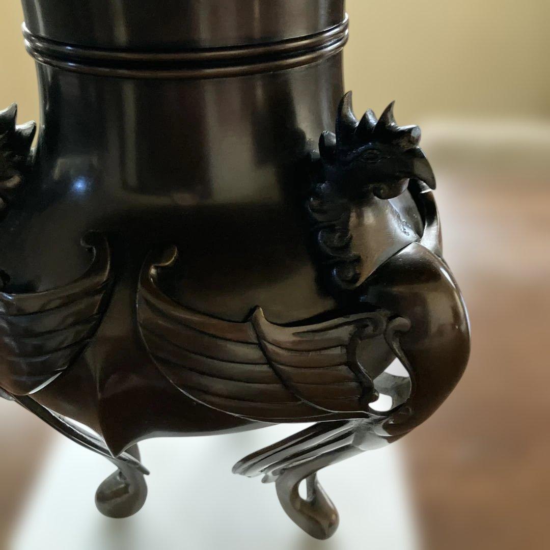 茶道具・花器花瓶 薄端・鳳凰足 ビンテージ 古道具(蔵出し骨董品)