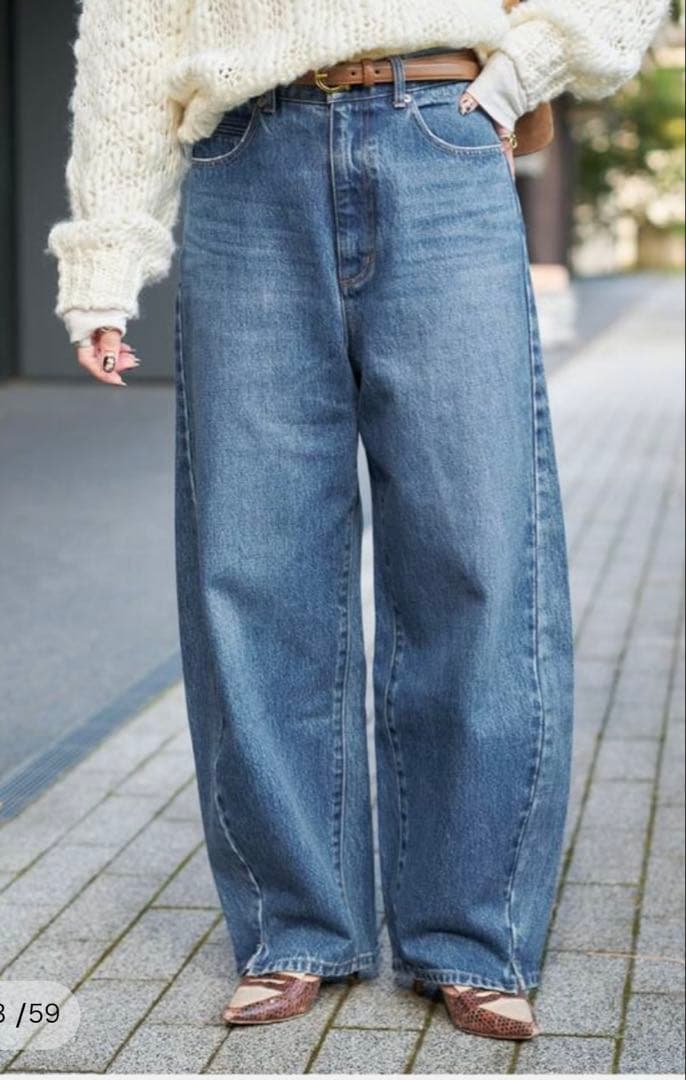 B.CSTOCK/DU JOUR バレルレッグデニム 新品タグ付き B.C STOCK｜《追加4》【WEB限定】ウォッシャブル / DU JOUR/デュ