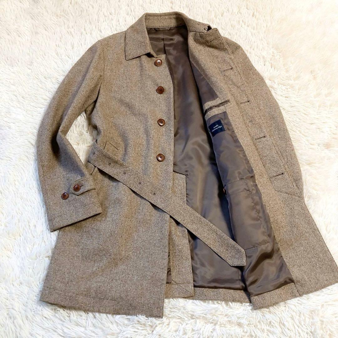 【Loro Piana】SHIPS　ステンカラーコート　ベルト　ベージュ　M美品 DUNFORD】【Loro Piana Fabric】ウールツイルステンカラーコート