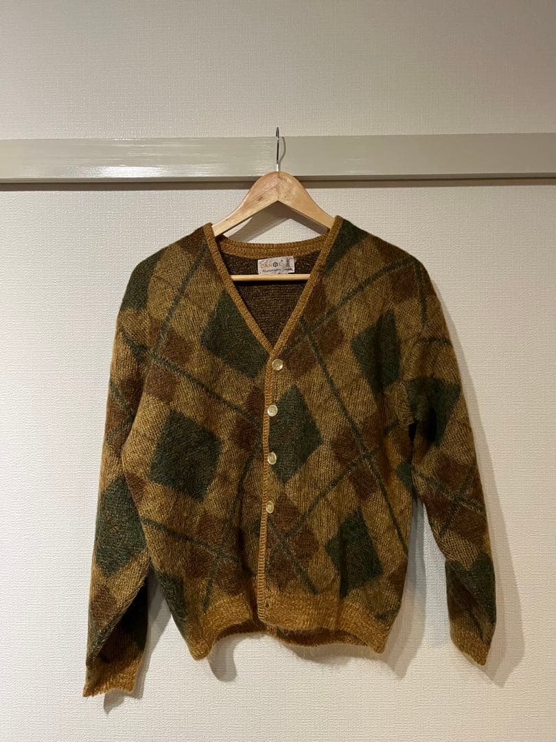 60sモヘア・ヴィンテージ・アーガイルカーディガン 60s PURITAN Argyle Mohair Wool Cardigan （44） | Wonder Wear